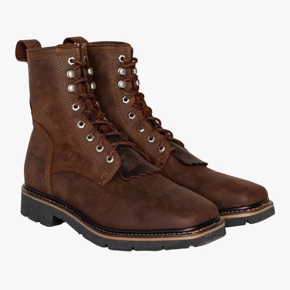 Cody James Mustang Lace-Up Leather Work Boots | Genuine Leather NWOT - Picture 3 of 4